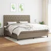 Image de vidaXL Boxspring met matras stof taupe 200x200 cm3142045