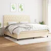 Image de vidaXL Boxspring met matras stof cràmekleurig 200x200 cm3142046