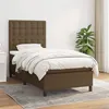 Image de vidaXL Boxspring met matras stof donkerbruin 90x190 cm3142060