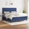 Image de vidaXL Boxspring met matras stof blauw 160x200 cm3142111