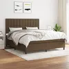 Image de vidaXL Boxspring met matras stof donkerbruin 180x200 cm3142116