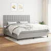 Image de vidaXL Boxspring met matras stof lichtgrijs 200x200 cm3142121