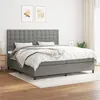 Image de vidaXL Boxspring met matras stof donkergrijs 200x200 cm3142122