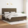Image de vidaXL Boxspring met matras stof donkerbruin 200x200 cm3142124