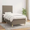 Image de vidaXL Sommier à Lattes de Lit avec Matelas, Lit Rembourré, Lit Simple, Lit Adulte de Chambre à Coucher Intérieur, Moderne, Taupe 90x200 cm Tissu