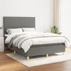 Image de vidaXL Boxspring met matras stof donkergrijs 140x200 cm3142178