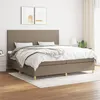 Image de vidaXL Boxspring met matras stof taupe 200x200 cm3142205