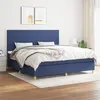 Image de vidaXL Boxspring met matras stof blauw 200x200 cm3142207