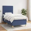 Image de vidaXL Boxspring met matras stof blauw 90x190 cm3142223
