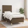Image de vidaXL Boxspring met matras stof donkerbruin 90x200 cm3142228