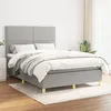 Image de vidaXL Boxspring met matras stof lichtgrijs 140x190 cm3142249