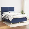 Image de vidaXL Boxspring met matras stof blauw 140x190 cm3142255