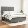 Image de vidaXL Boxspring met matras stof donkergrijs 140x200 cm3142258