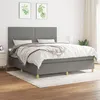Image de vidaXL Boxspring met matras stof donkergrijs 180x200 cm3142274