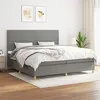 Image de vidaXL Boxspring met matras stof donkergrijs 200x200 cm3142282