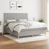Image de vidaXL Boxspring met matras stof lichtgrijs 160x200 cm3142345