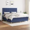 Image de vidaXL Boxspring met matras stof blauw 180x200 cm3142359