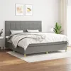 Image de vidaXL Boxspring met matras stof donkergrijs 200x200 cm3142362