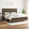 Image de vidaXL Boxspring met matras stof donkerbruin 200x200 cm3142364
