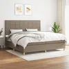 Image de vidaXL Boxspring met matras stof taupe 200x200 cm3142365