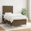 Image de vidaXL Boxspring met matras stof donkerbruin 80x200 cm3142372