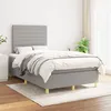 Image de vidaXL Boxspring met matras stof lichtgrijs 120x200 cm3142401