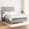 Image de vidaXL Boxspring met matras stof lichtgrijs 140x190 cm3142409