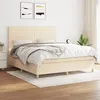 Image de vidaXL Boxspring met matras stof cràmekleurig 160x200 cm3142430