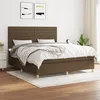 Image de vidaXL Sommier à Lattes de Lit avec Matelas, Lit Rembourré, Lit Double, Lit Adulte de Chambre à Coucher Intérieur, Moderne, Marron Foncé 180x200 cm