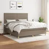 Image de vidaXL Boxspring met matras stof taupe 180x200 cm3142437