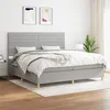 Image de vidaXL Boxspring met matras stof lichtgrijs 200x200 cm3142441