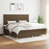 Image de vidaXL Boxspring met matras stof donkerbruin 200x200 cm3142444