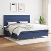 Image de vidaXL Boxspring met matras stof blauw 200x200 cm3142447