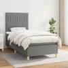 Image de vidaXL Boxspring met matras stof donkergrijs 100x200 cm3142474
