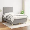 Image de vidaXL Boxspring met matras stof lichtgrijs 120x200 cm3142481