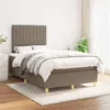 Image de vidaXL Boxspring met matras stof taupe 120x200 cm3142485
