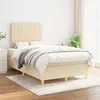 Image de vidaXL Boxspring met matras stof cràmekleurig 120x200 cm3142486
