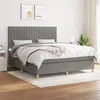 Image de vidaXL Boxspring met matras stof donkergrijs 160x200 cm3142506
