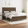 Image de vidaXL Boxspring met matras stof donkerbruin 160x200 cm3142508