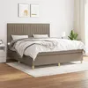 Image de vidaXL Boxspring met matras stof taupe 160x200 cm3142509