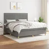 Image de vidaXL Boxspring met matras stof donkergrijs 180x200 cm3142514
