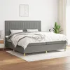 Image de vidaXL Boxspring met matras stof donkergrijs 200x200 cm3142522