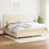 Image de vidaXL Boxspring met matras stof cràmekleurig 200x200 cm3142526