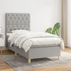 Image de vidaXL Boxspring met matras stof lichtgrijs 80x200 cm3142529
