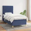 Image de vidaXL Boxspring met matras stof blauw 90x200 cm3142551