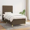 Image de vidaXL Boxspring met matras stof donkerbruin 100x200 cm3142556