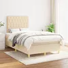 Image de vidaXL Boxspring met matras stof cràmekleurig 120x200 cm3142566