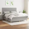 Image de vidaXL Boxspring met matras stof lichtgrijs 160x200 cm3142585
