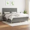 Image de vidaXL Boxspring met matras stof donkergrijs 160x200 cm3142586