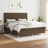Image de vidaXL Boxspring met matras stof donkerbruin 160x200 cm3142588
